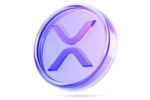 3d glass holographic XRP coin icon, a Finance Illustration by Marozhkastudio