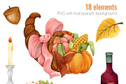 Thanksgiving day Clipart PNG Set, a Food Illustration by Mespilia (Thumbnail 2 of 5)