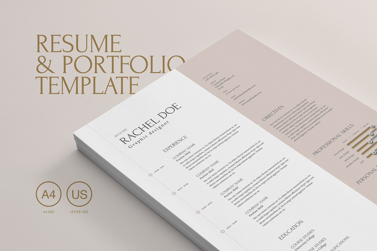 Resume & Portfolio Template, a Resume Template by Easybrandz (Photo 1 of 5)