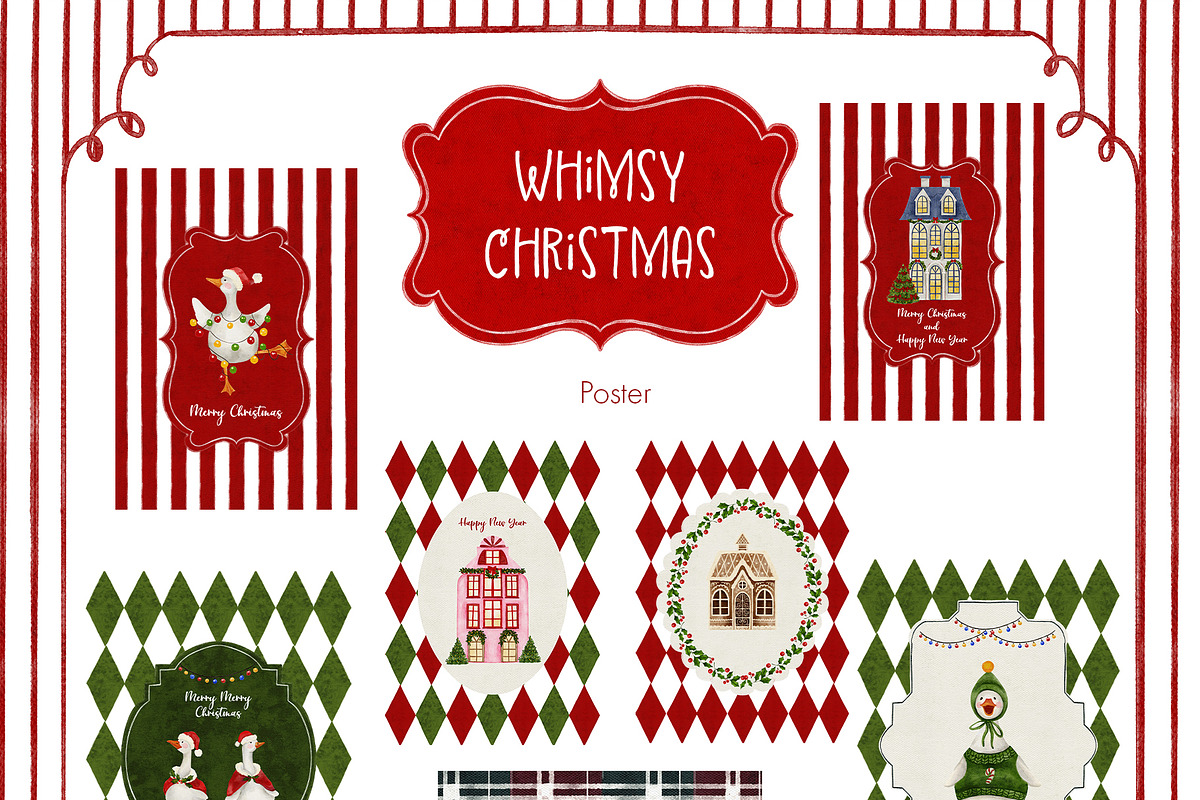 Whimsy Christmas. Watercolor art., an Object Graphic by ma_i_vi (Photo 9 of 10)