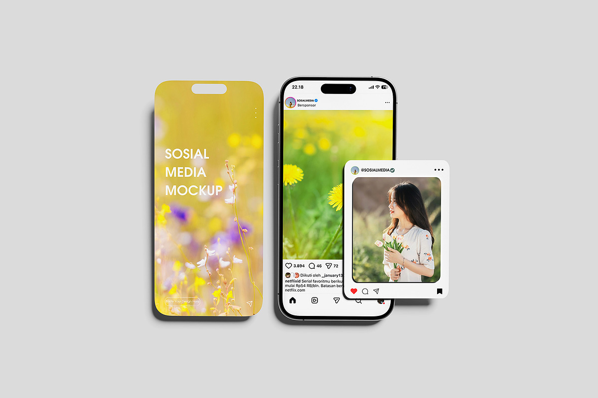Social Media Mockup, an iPhone Mockup by seramoe (Photo 2 of 5)