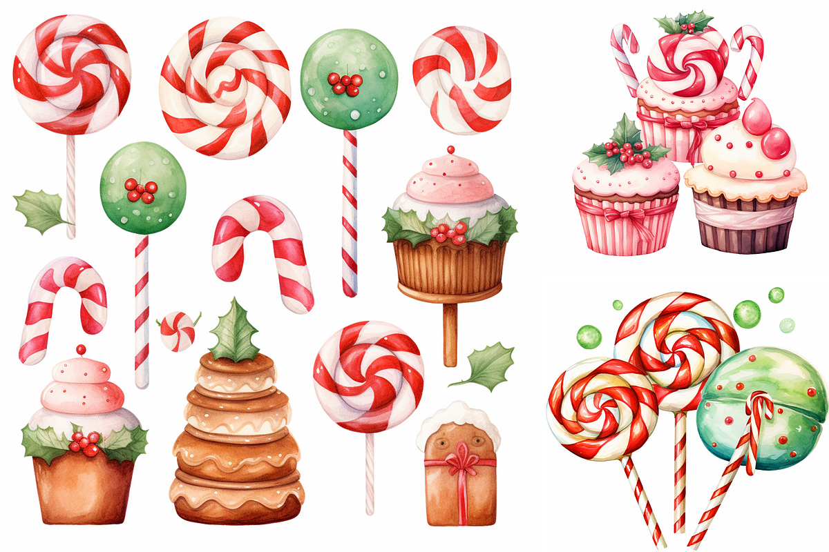 Watercolor Kawaii Sweets, a Background Graphic by Printable Treasure (Photo 3 of 3)