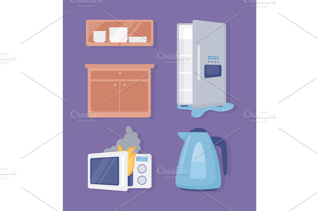 home appliances objects, an Object Illustration by studiogstock