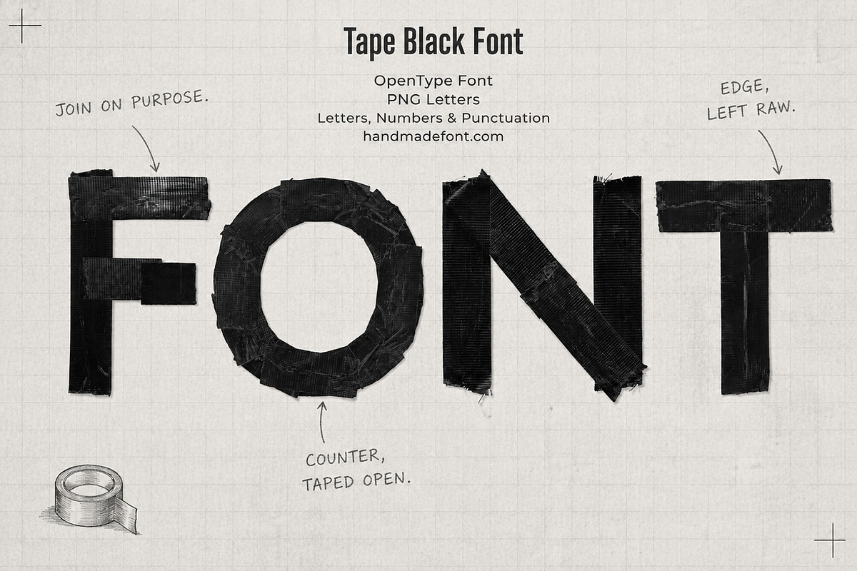 Tape Black Font, a Sans Serif Font by Handmadefont (Photo 15 of 15)