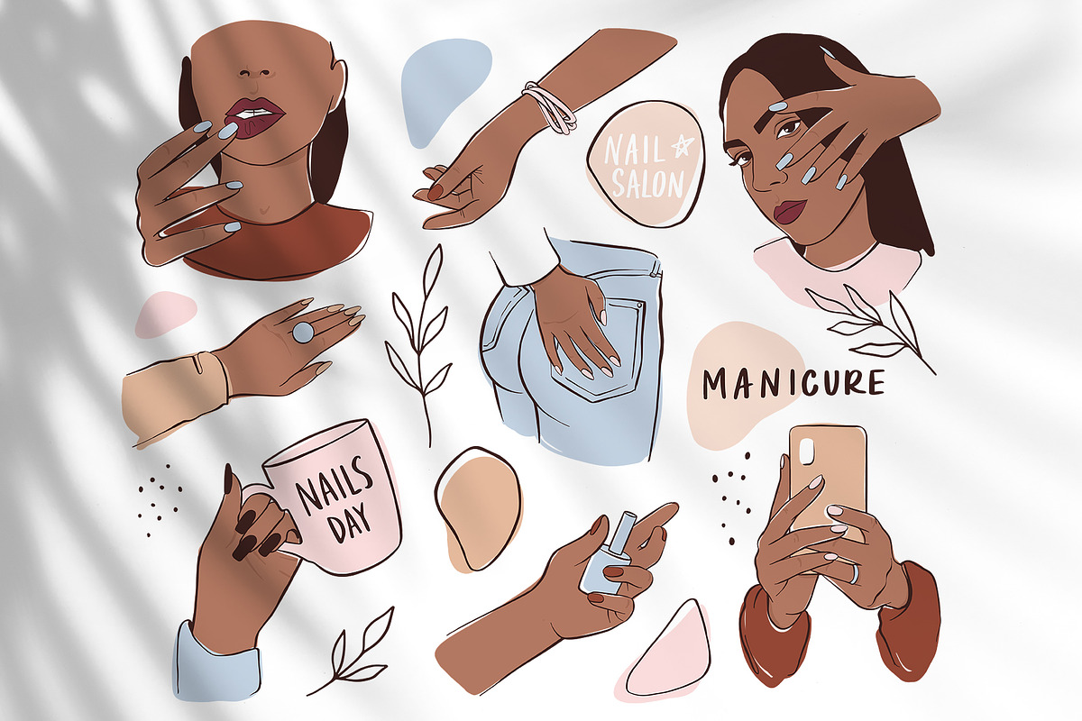 Manicure, nails, female hands, an Illustration by Yana Lesiuk (Photo 3 of 3)