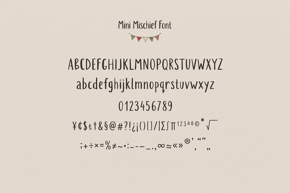 Mini Mischief | Hand-Drawn Font, a Handwritten Font by gafaroff studio (Photo 5 of 5)