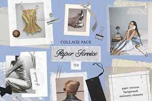 Paper Service: Collage Pack, an Object Graphic by lerinartstudio