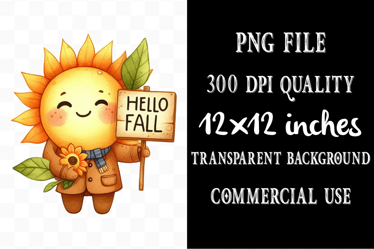 Cute Autumn Sun Clipart, an Illustration by Designking (Photo 4 of 4)