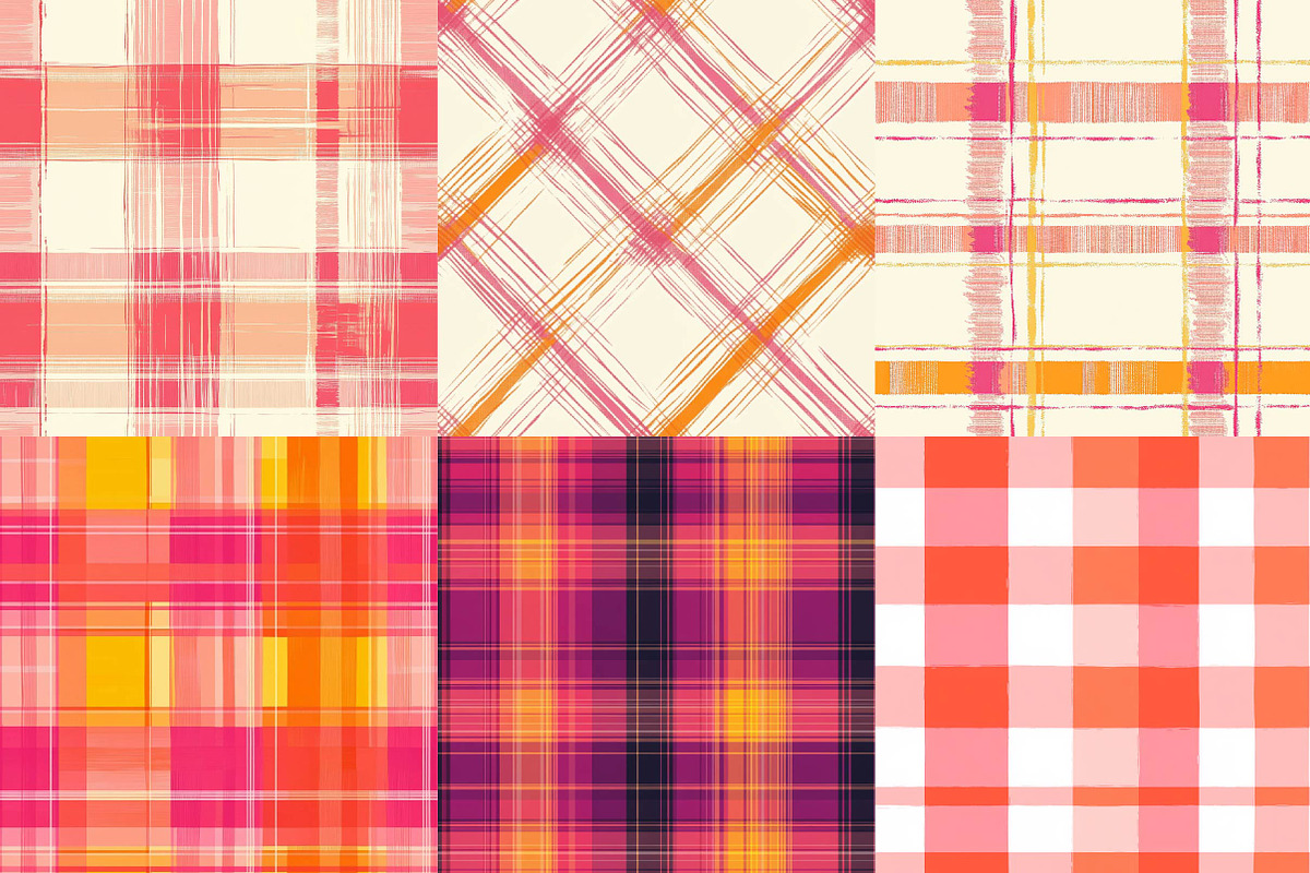 Pink and Orange Plaids, a Texture Illustration by DreamPrint404 (Photo 2 of 3)