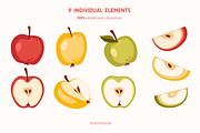Sweet apples vector collection, a Food Illustration by Peviotadesign (Thumbnail 3 of 11)