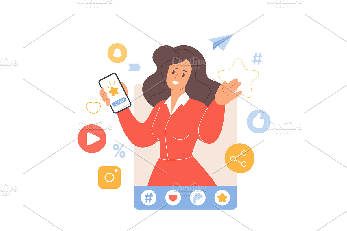 Advertising online campaign opinion, a Person Illustration by Lemberg Vector
