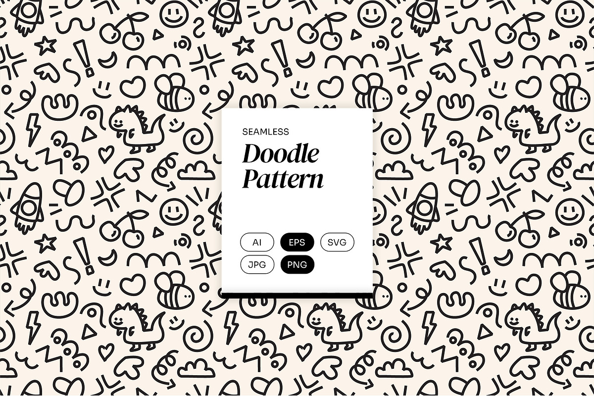 Creative Line Art Doodle Pattern, a Pattern Graphic by Neermana (Photo 1 of 5)