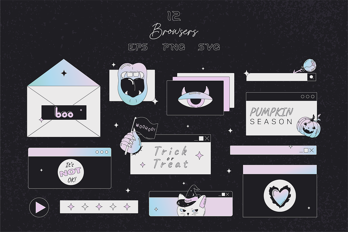 Cute Creepy Halloween Graphics, an Object Graphic by Animoon (Photo 7 of 14)