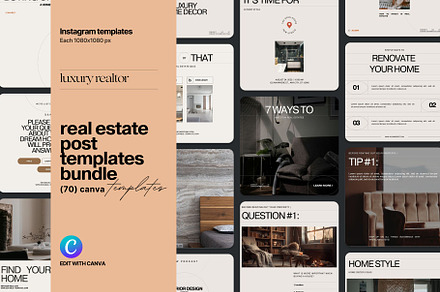 Real Estate Instagram Post Template, a Social Media Template by Prapti Design