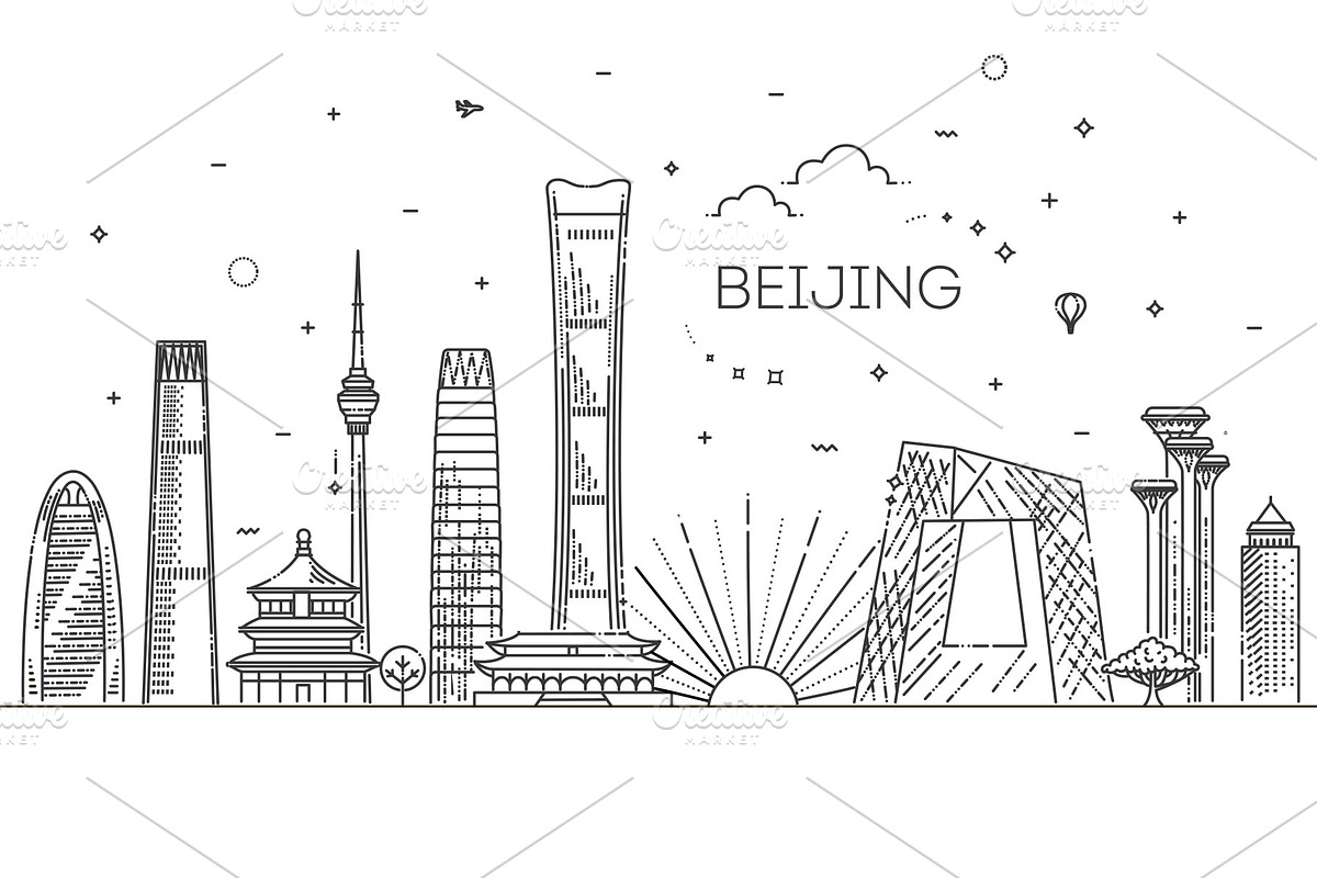 Beijing, China. Vector, an Outline Icon by Tettygreen (Photo 1 of 2)