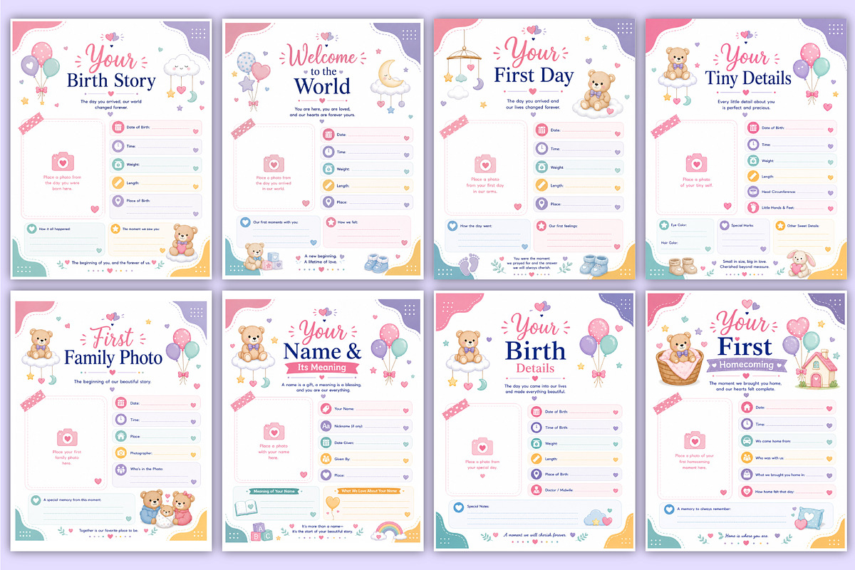 Baby Memory Book | First Year Baby, a Stationery Template by Mustafiz (Photo 3 of 5)