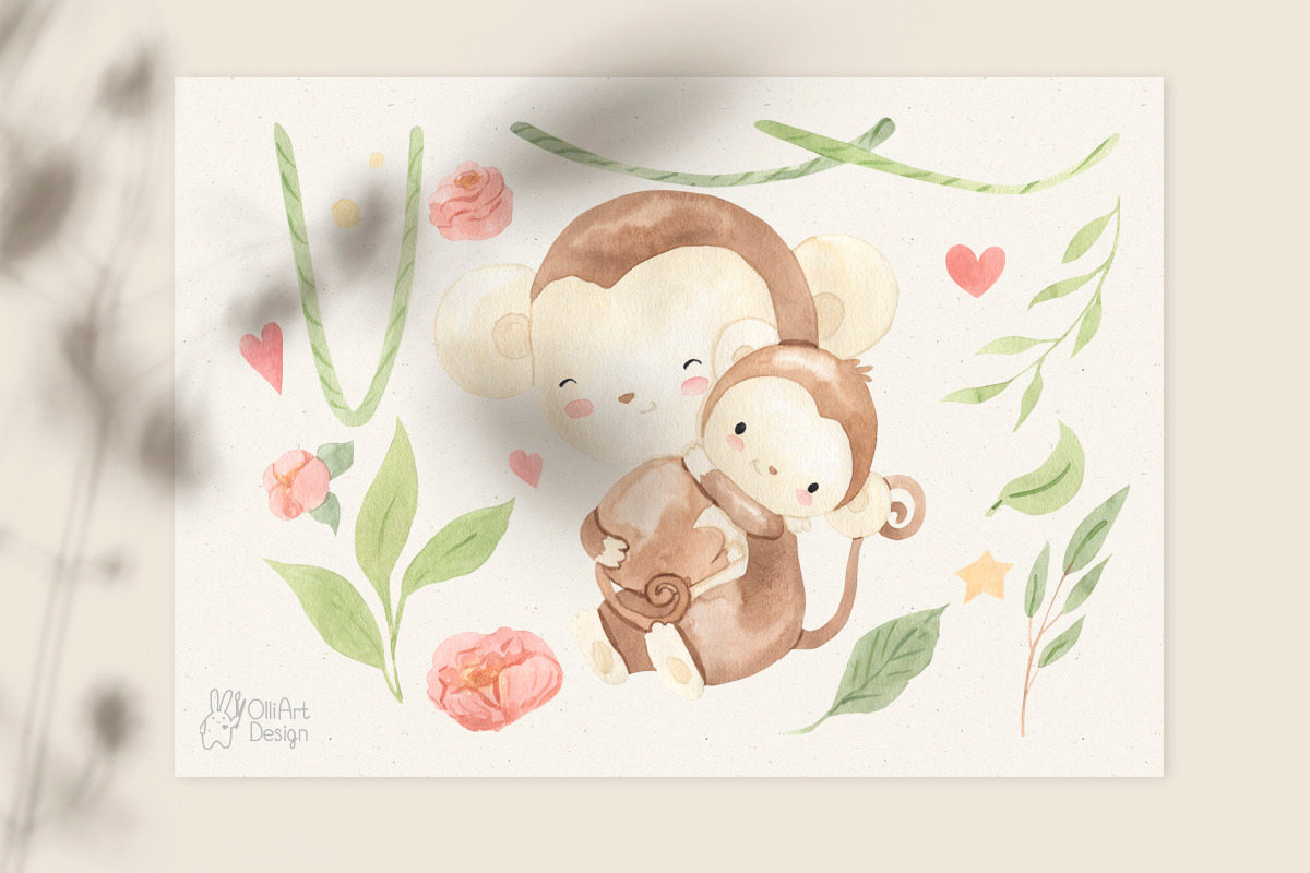 MOTHER AND BABY. Safari animal, an Animal Illustration by OlliArtDesign (Photo 5 of 10)