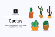 Cactus - 5 Vector Ilustrations, an Object Illustration by Raafeya's Crafts (Thumbnail 1 of 4)