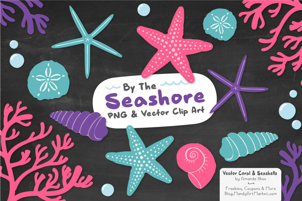 Seashells Clipart in Crayon Box, an Illustration by Amanda Ilkov (Photo 3 of 5)