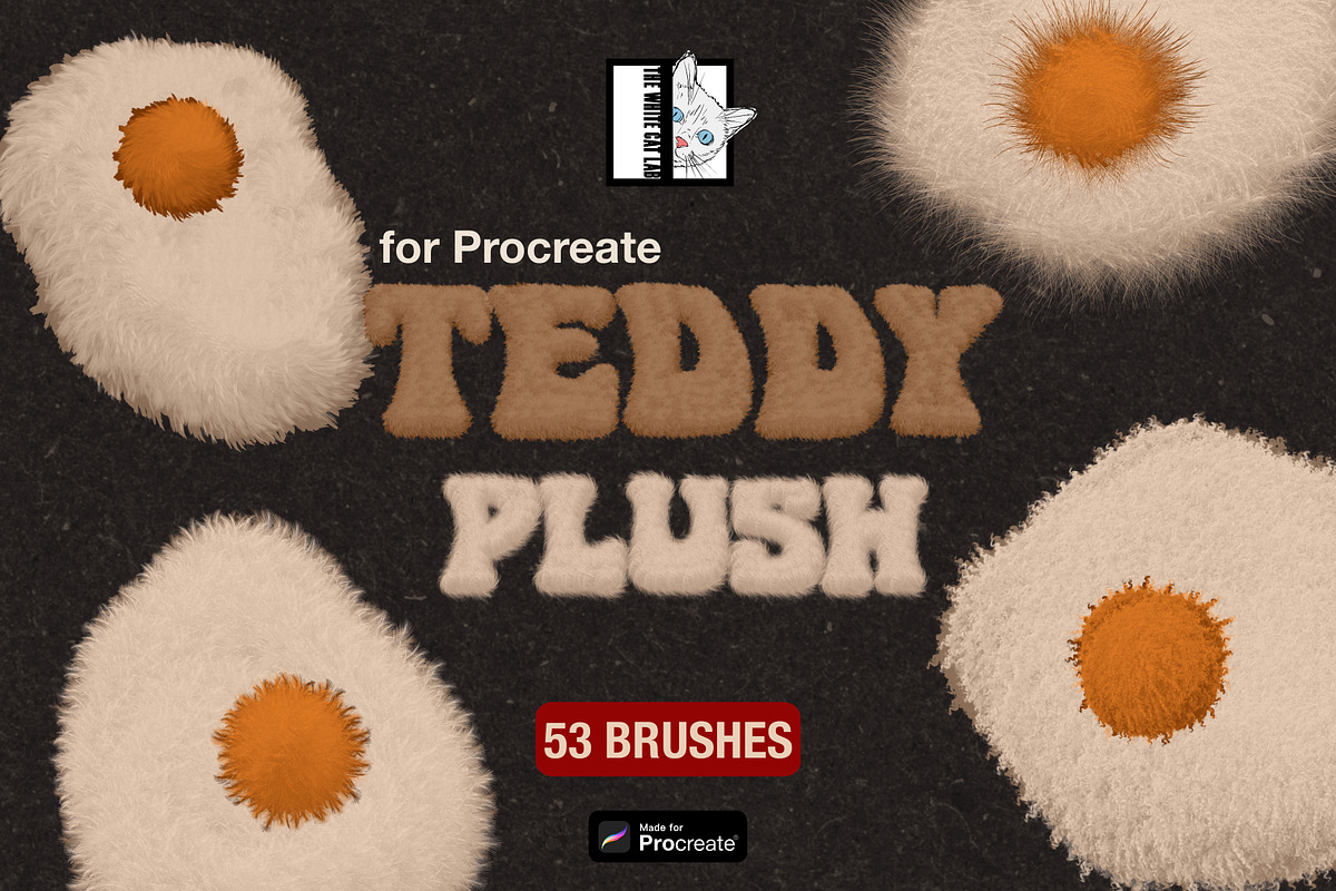 Teddy Plush: 3D Procreate Brushes, a Brush Add-On by TheWhiteCatLab (Photo 1 of 15)