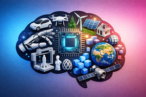 Brain with integrated technology, il, a Photo by Dvoevnore photos