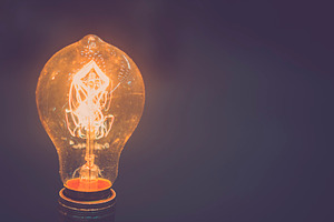Retro edison light bulb decor containing antique, architecture, and art