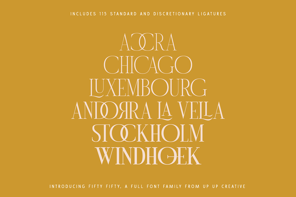Fifty Fifty Complete Family, a Serif Font by Up Up Creative (Photo 7 of 15)