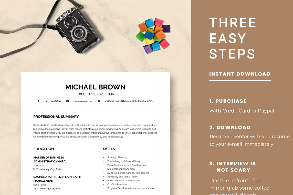 Executive Director Resume Template, a Resume Template by ResumeInventor (Photo 9 of 9)