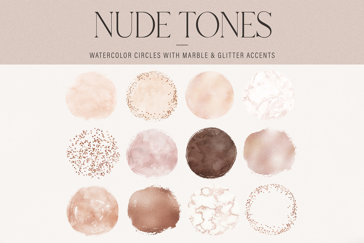 Nude Tone Watercolor Circles, an Object Graphic by Indie Grace Design (Photo 1 of 4)
