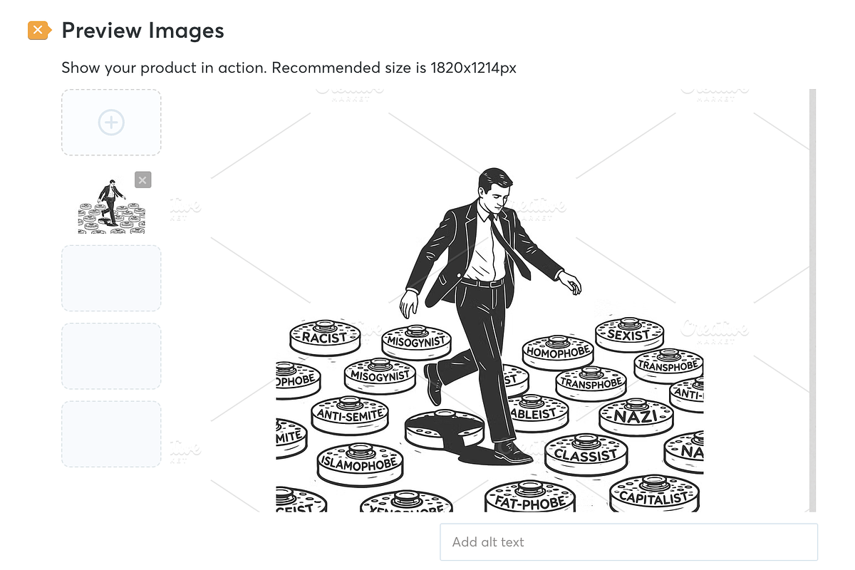 Businessman Avoiding Labels of, a Person Illustration by AlexArt (Photo 2 of 3)