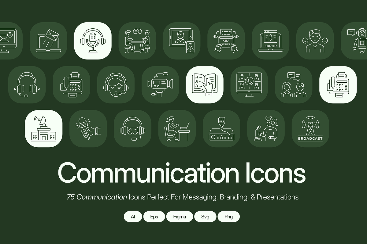 Communication Icon Pack, an Outline Icon by Prosymbols (Photo 1 of 7)