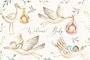 Welcome Baby, an Illustration by Flora+Bear