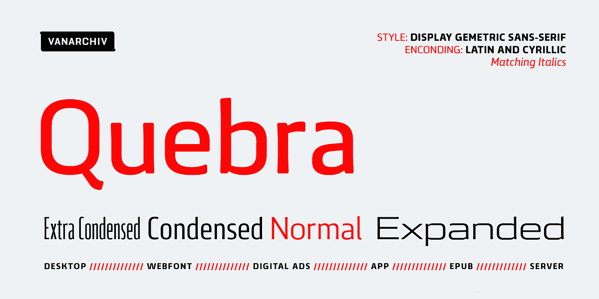 Quebra, a Sans Serif Font by Vanarchiv (Photo 1 of 7)