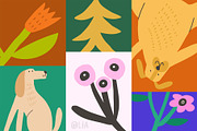 Dogs with flowers | 100% Hand drawn, an Animal Illustration by Olia (Thumbnail 6 of 10)