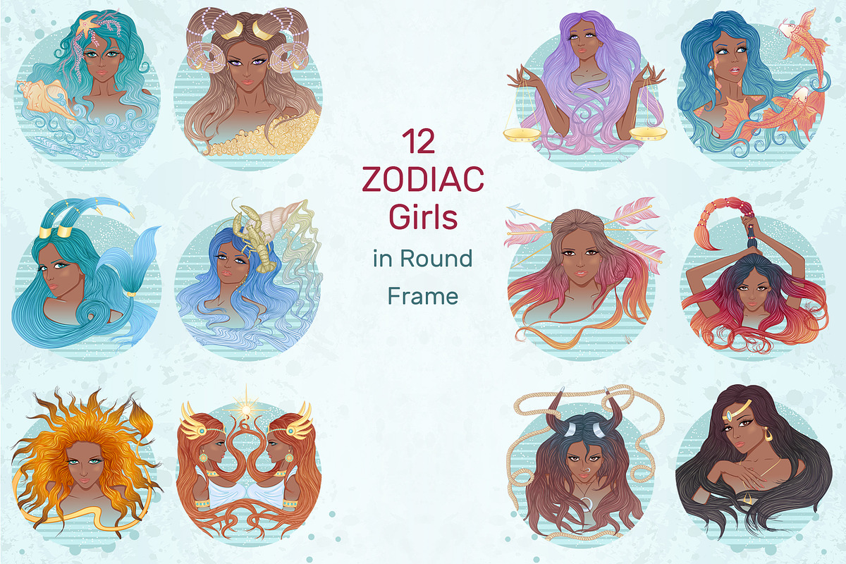 12 Zodiac Girl Hand Drawn Collection, a Healthcare Illustration by ennona_art (Photo 3 of 13)