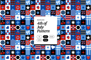 4th of July Pattern, a Pattern Graphic by Neermana