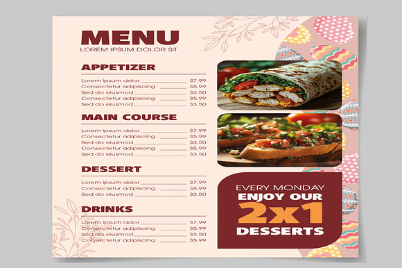 Easter Celebration Restaurant Menu preview 5