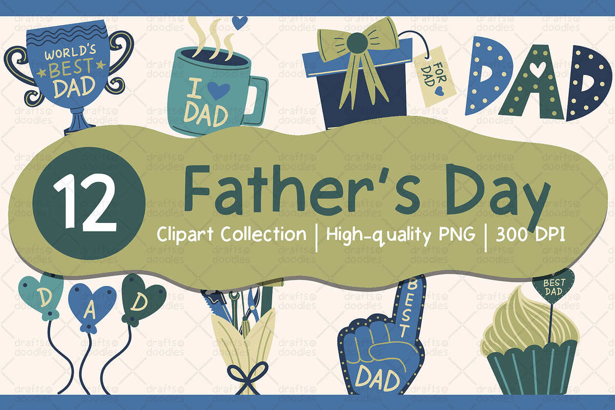 Father's Day Clipart Set, an Object Graphic by Drafts n Doodles (Photo 1 of 3)
