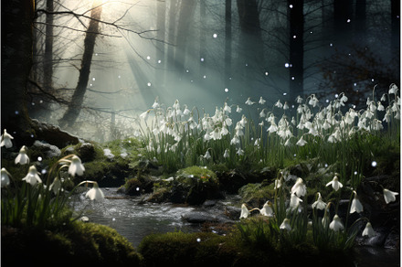 Majestic Snowdrops forest violet, a Nature Photo by Ylivdesign