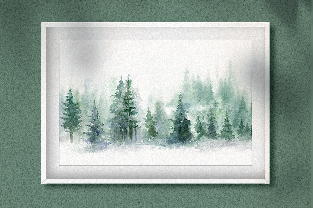 Watercolor Forest Landscapes, a Decorative Illustration by LeiaSW (Photo 5 of 9)