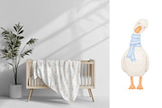 Cute goose illustrations and pattern, an Animal Illustration by ElenaPlatovaArt (Thumbnail 9 of 20)