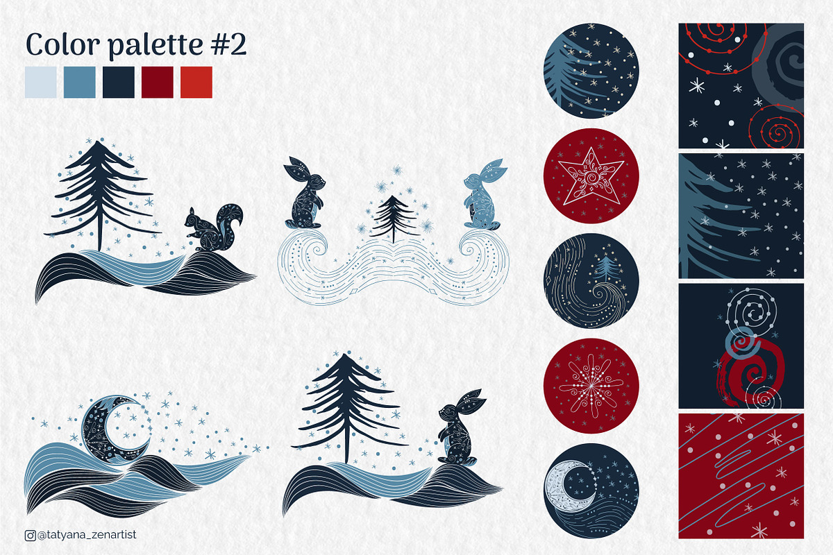 Winter wonderland Clipart Collection, a Seasonal Illustration by Tatyana_Zenartist (Photo 9 of 13)