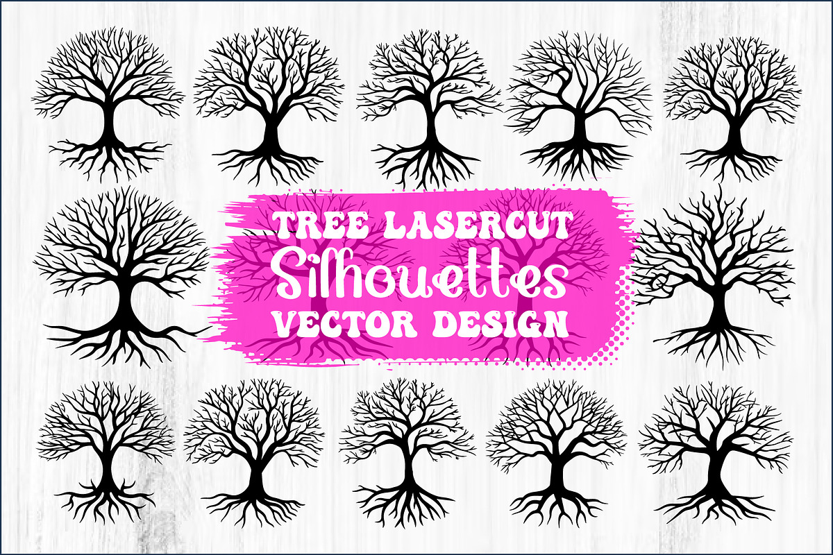 Laser Cut Tree Silhouettes Bundle, a Graphic by BIPLOB EXPERT (Photo 1 of 11)