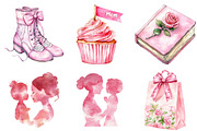 Pink Coquette Mother's Day Clipart, an Illustration by Watercolor design (Thumbnail 4 of 10)