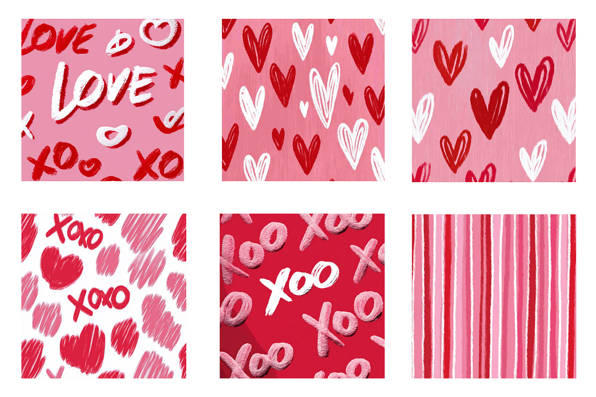 love seamless patterns, an Illustration by CreationArt (Photo 2 of 5)