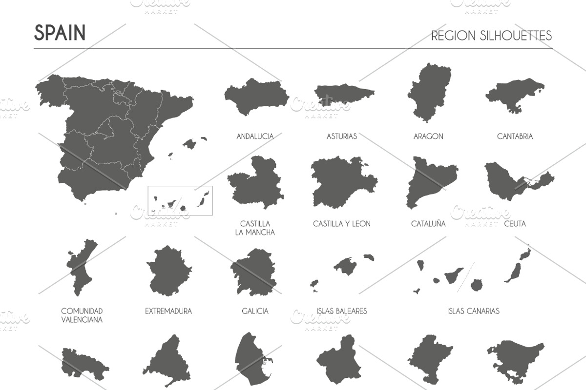 Region Silhouettes of 88 countries, an Education Illustration by asantosg (Photo 15 of 19)