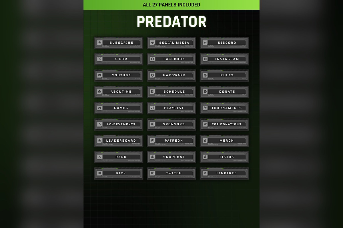 Predator Twitch & Kick Panels, an Object Graphic by Gear Store (Photo 2 of 5)