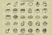55 Sushi Doodles Procreate Stamps, a Brushes & More by HalieKStudio (Thumbnail 2 of 9)