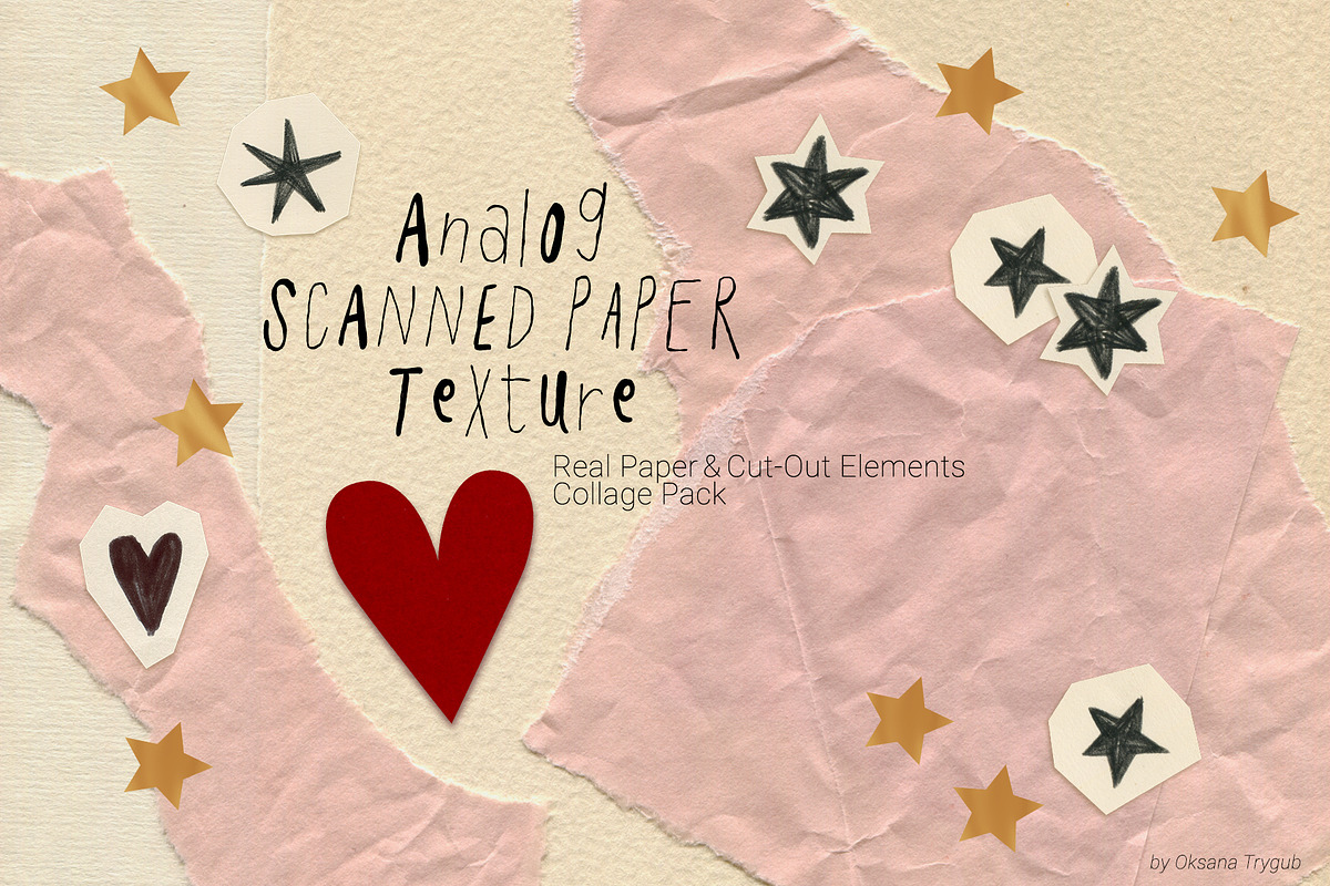 Scanned Paper Texture Collage Pack, a Texture Graphic by Oksana Trygub (Photo 1 of 16)