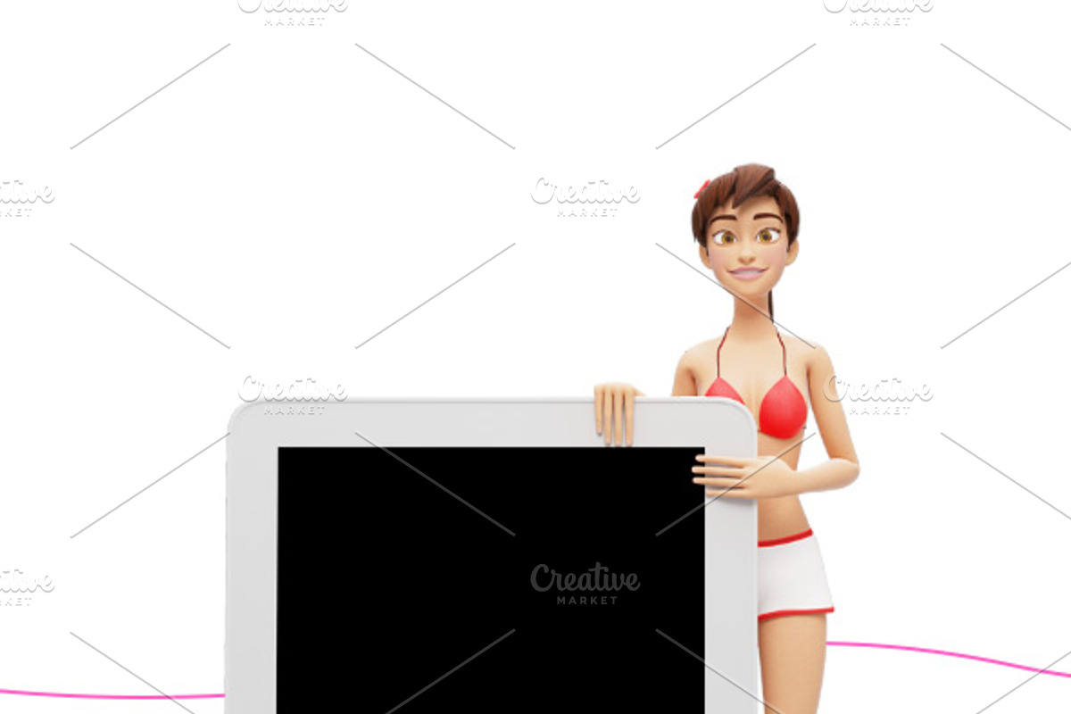 35 Promo Mock-Ups w/ Swimsuit Jenny, an iPad Mockup by Oleg Ribar (Photo 26 of 30)